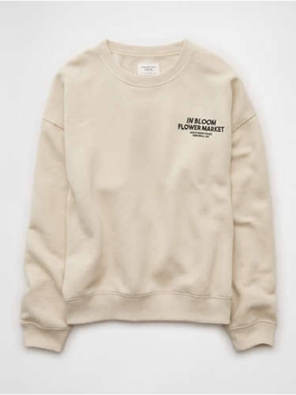 American Eagle Relaxed Fit Destination Graphic Sweatshirt Flower Market AS IS